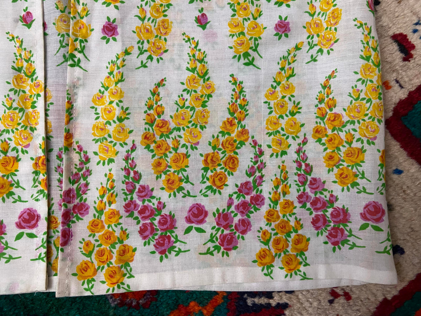 Vintage 1960s Cream Floral Open Blouse