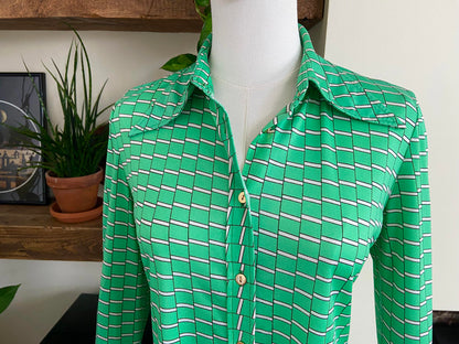 Vintage 1970s Green Japanese Jersey Shirt