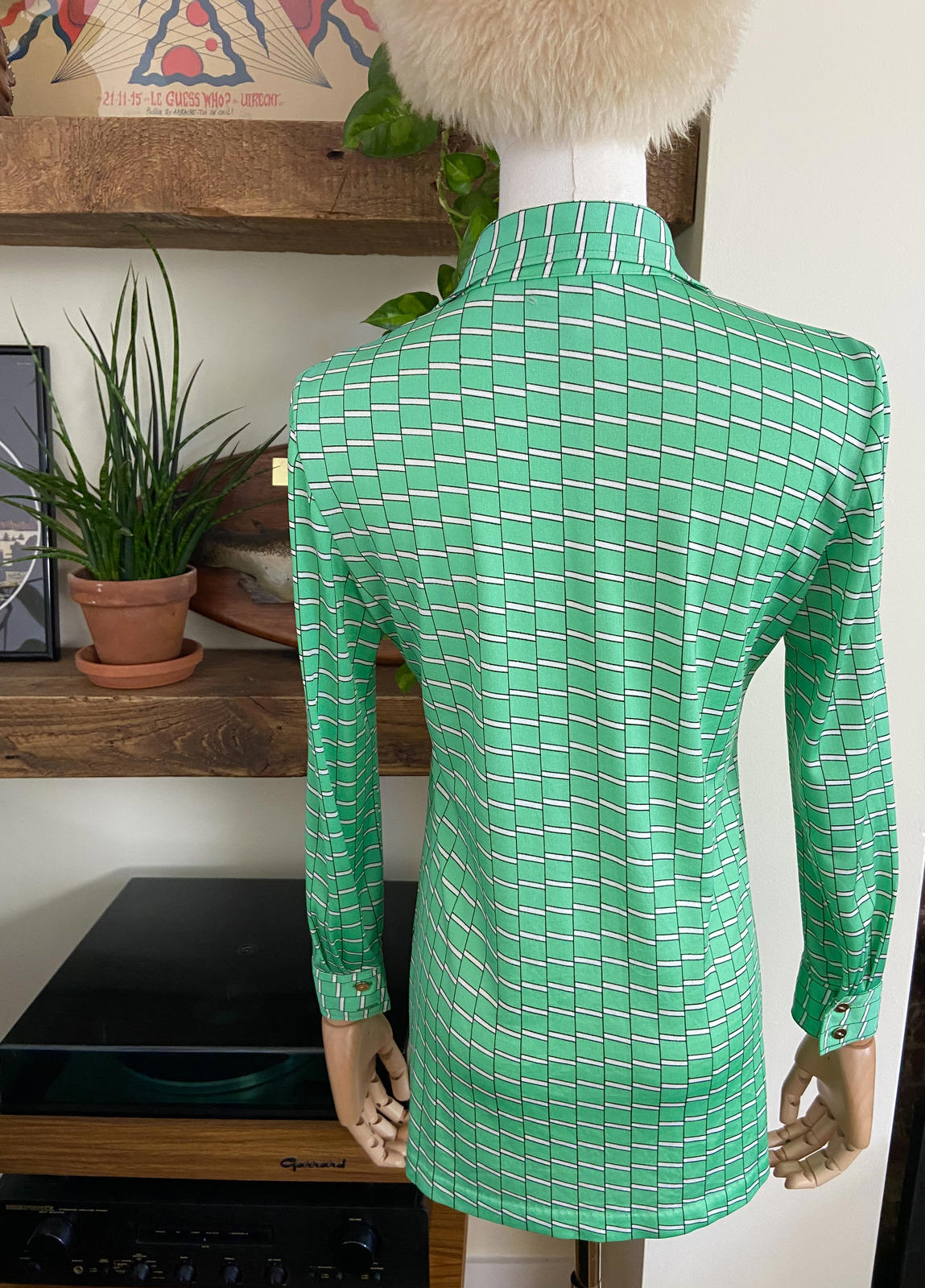 Vintage 1970s Green Japanese Jersey Shirt