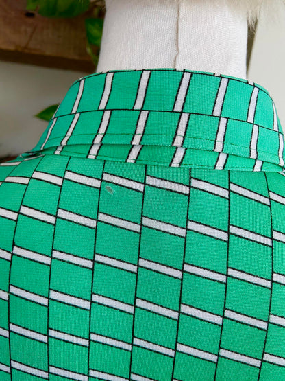 Vintage 1970s Green Japanese Jersey Shirt