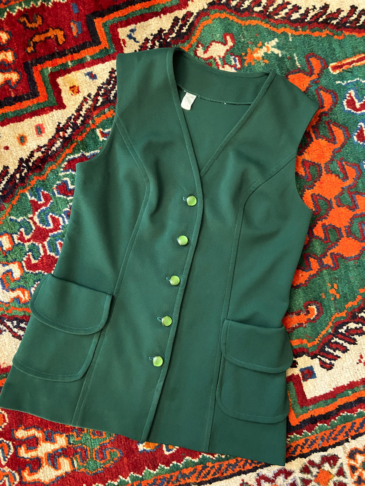 Vintage 1970s Green Waistcoat
