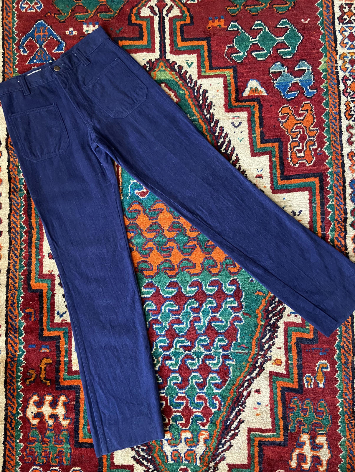 Vintage 1970s Indigo Patch Pocket Jeans W29