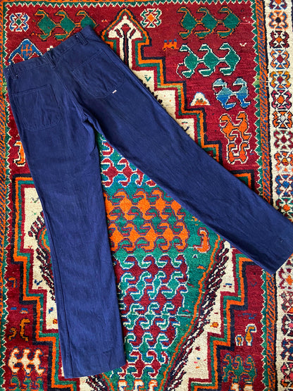 Vintage 1970s Indigo Patch Pocket Jeans W29