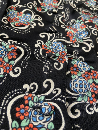 Vintage 90s Nylon Funnel Sleeve Maxi Dress
