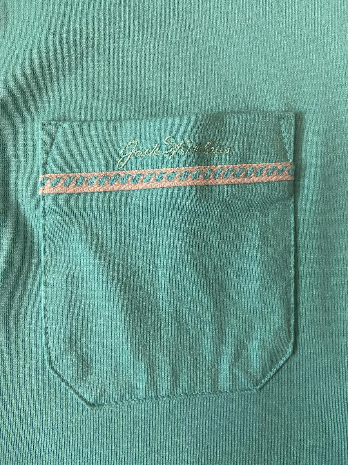 Vintage 1970s Turquoise Japanese Jack Nicklaus Golf Jersey Top