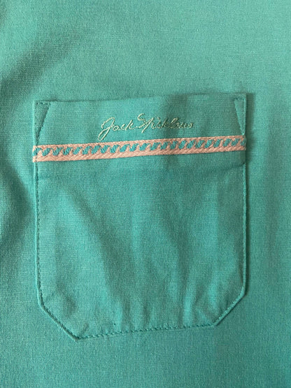Vintage 1970s Turquoise Japanese Jack Nicklaus Golf Jersey Top