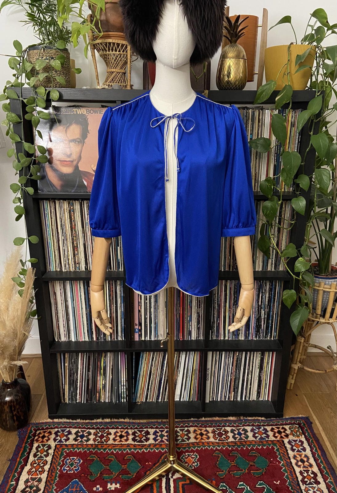 Vintage 1970s Bright Blue Cape Top