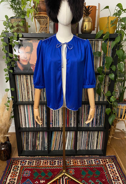Vintage 1970s Bright Blue Cape Top