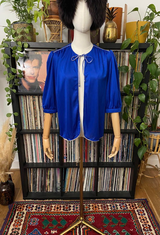 Vintage 1970s Bright Blue Cape Top