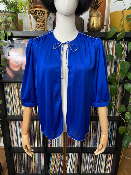 Vintage 1970s Bright Blue Cape Top