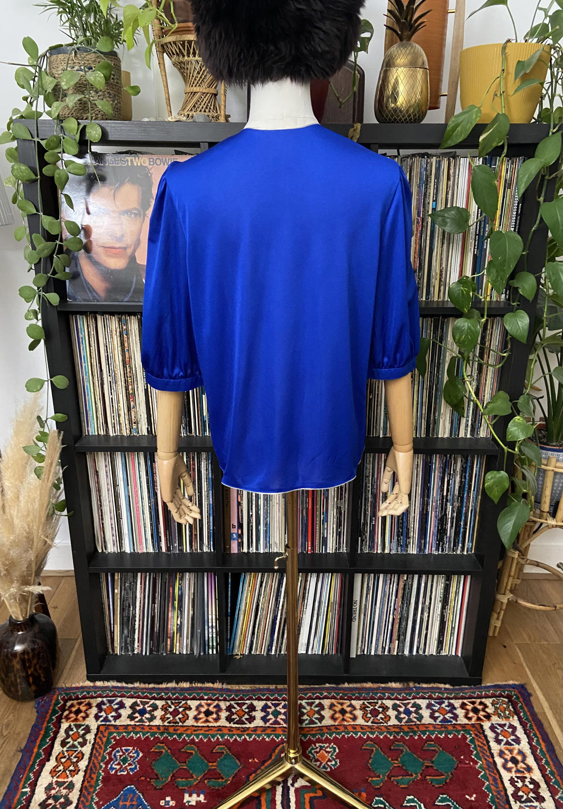 Vintage 1970s Bright Blue Cape Top