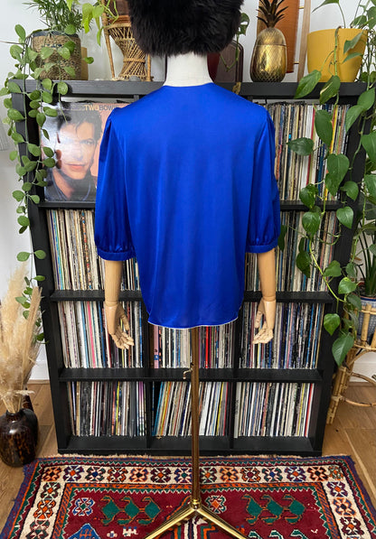 Vintage 1970s Bright Blue Cape Top