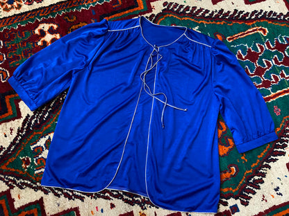 Vintage 1970s Bright Blue Cape Top