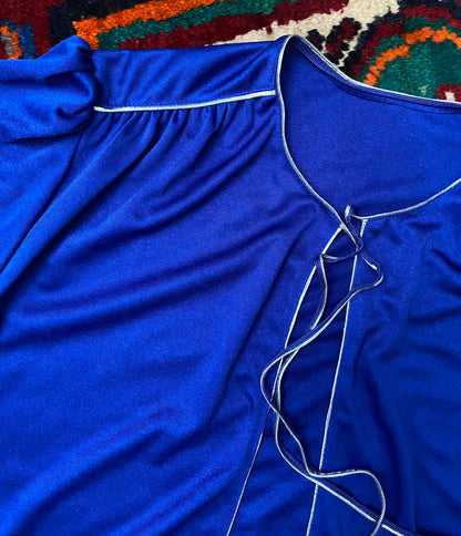Vintage 1970s Bright Blue Cape Top