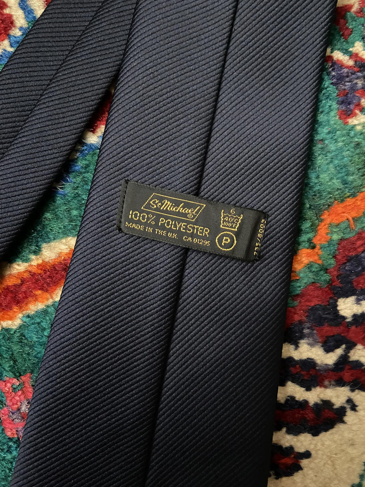1970s Navy St Michael Navy Kipper Tie