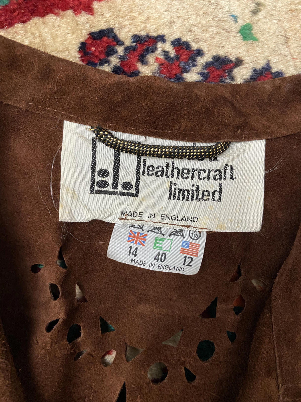 Vintage 1970s Brown Cut Out Suede Skirt Suit
