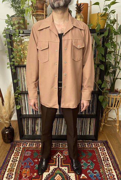 Vintage 1970s Dagger Collar Western Leisure Suit Jacket