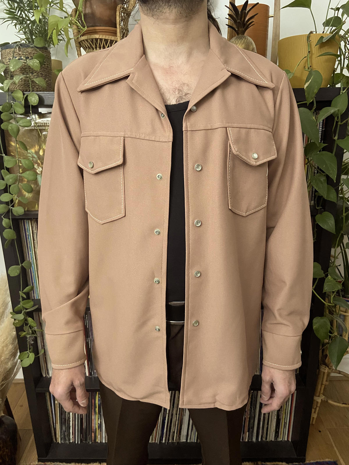 Vintage 1970s Dagger Collar Western Leisure Suit Jacket