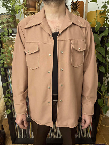 Vintage 1970s Dagger Collar Western Leisure Suit Jacket