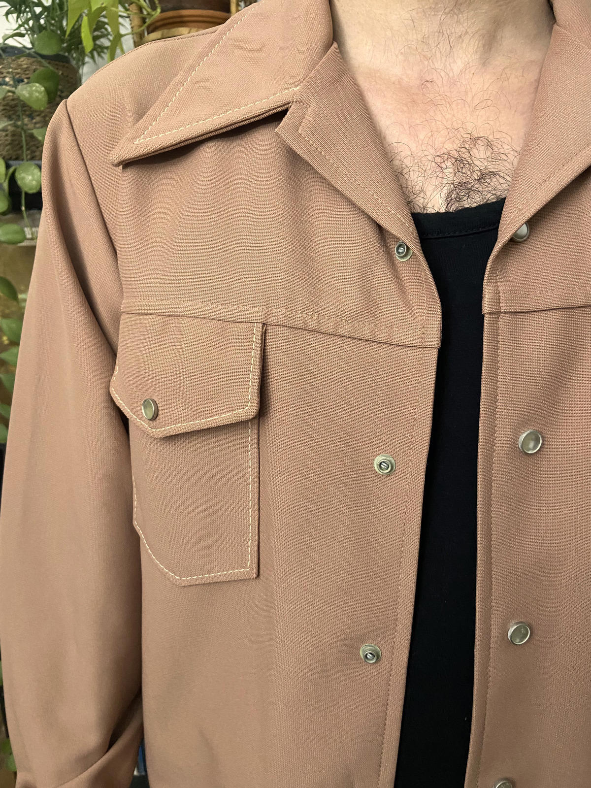 Vintage 1970s Dagger Collar Western Leisure Suit Jacket