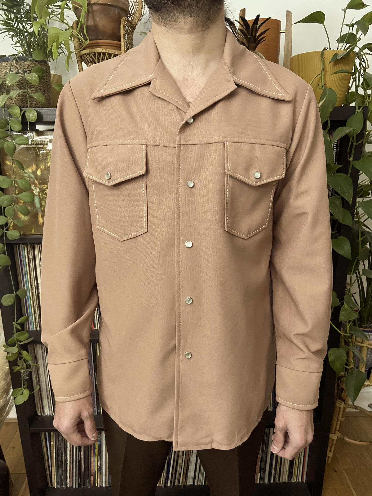 Vintage 1970s Dagger Collar Western Leisure Suit Jacket