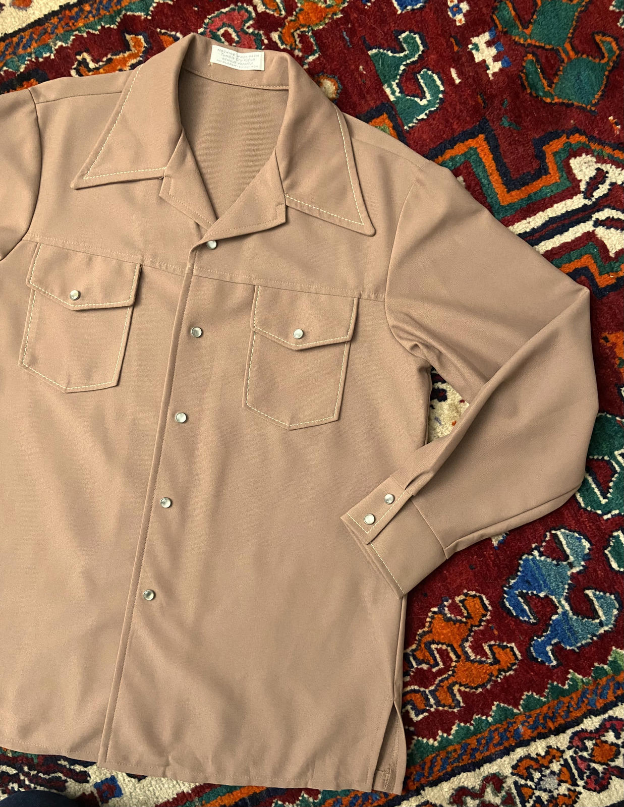 Vintage 1970s Dagger Collar Western Leisure Suit Jacket