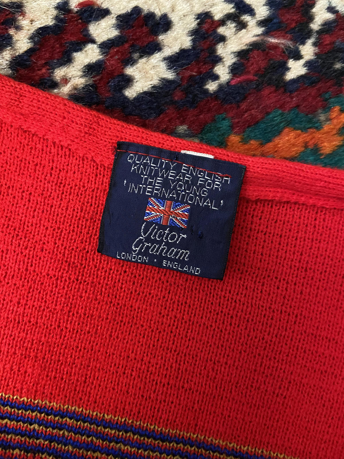 Vintage 1970s Red Southwestern Knit Top