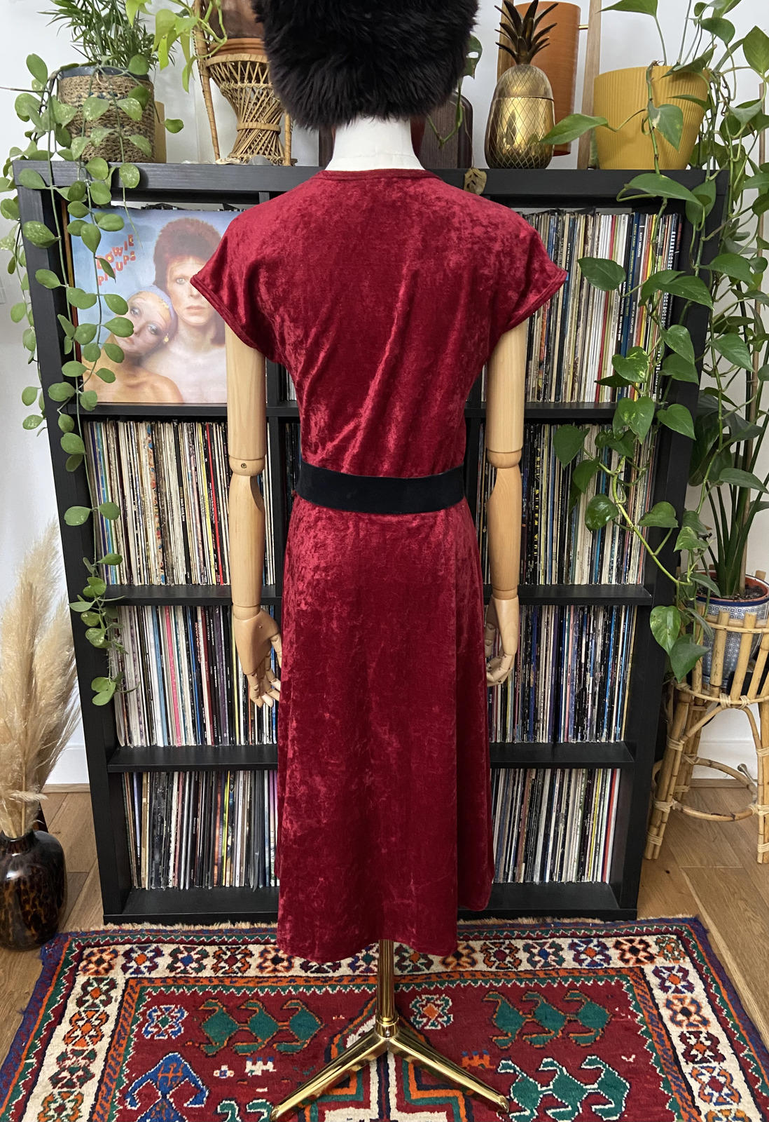 Vintage 1980s Red Velvet Richard Shops Dress