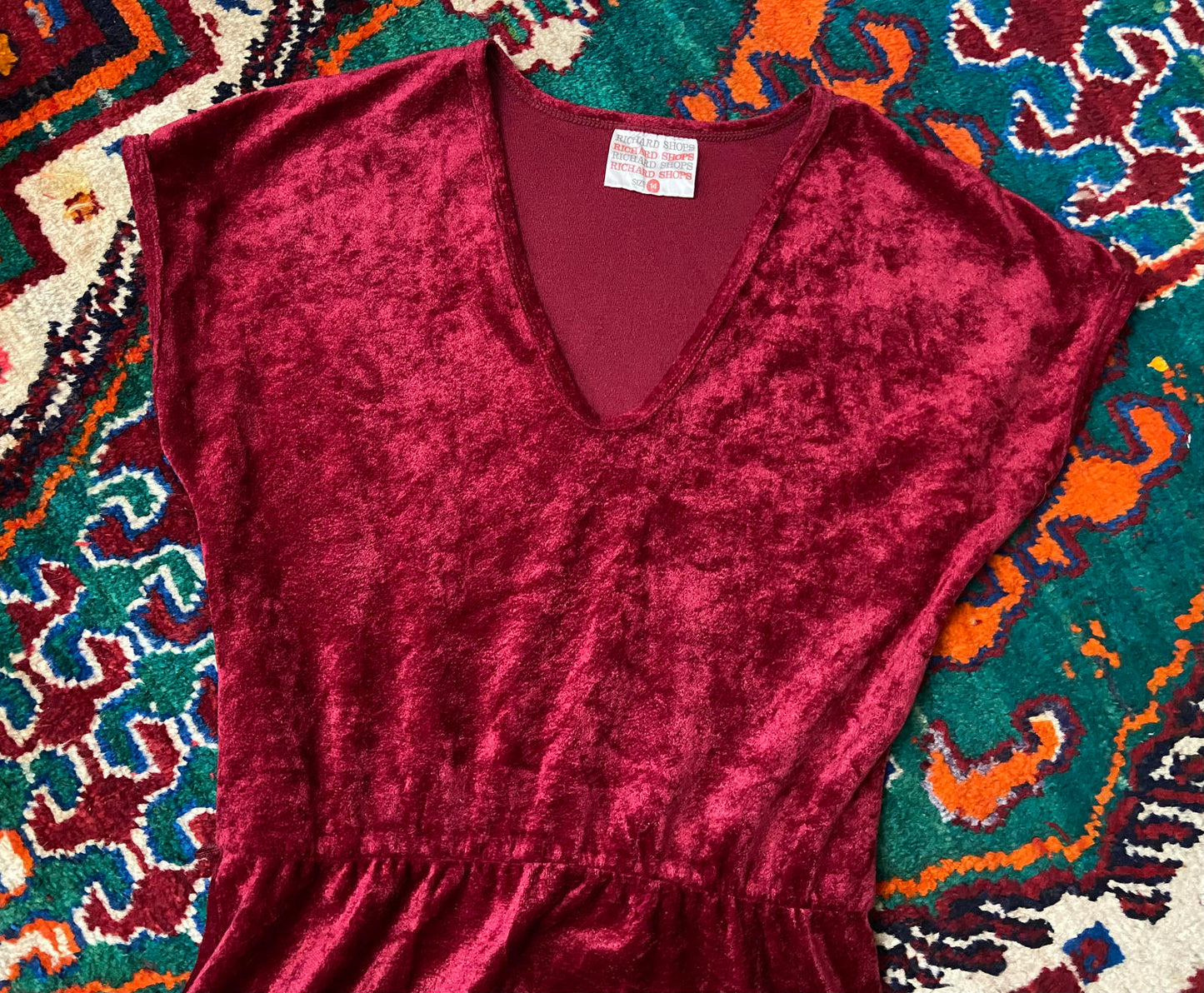 Vintage 1980s Red Velvet Richard Shops Dress