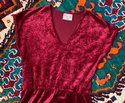 Vintage 1980s Red Velvet Richard Shops Dress