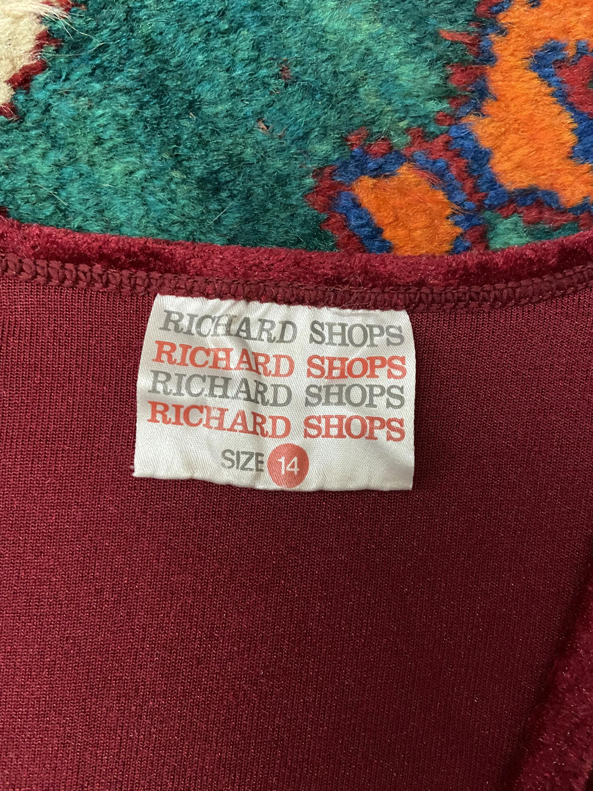 Vintage 1980s Red Velvet Richard Shops Dress