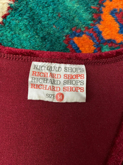 Vintage 1980s Red Velvet Richard Shops Dress