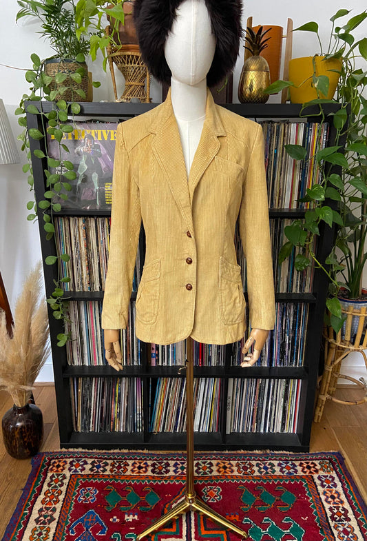 Vintage 1970s Beige Western Corduroy Jacket