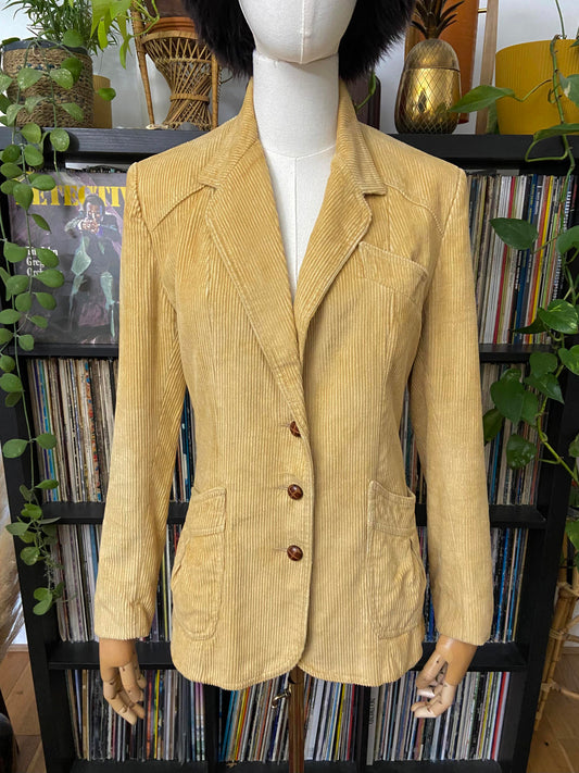 Vintage 1970s Beige Western Corduroy Jacket