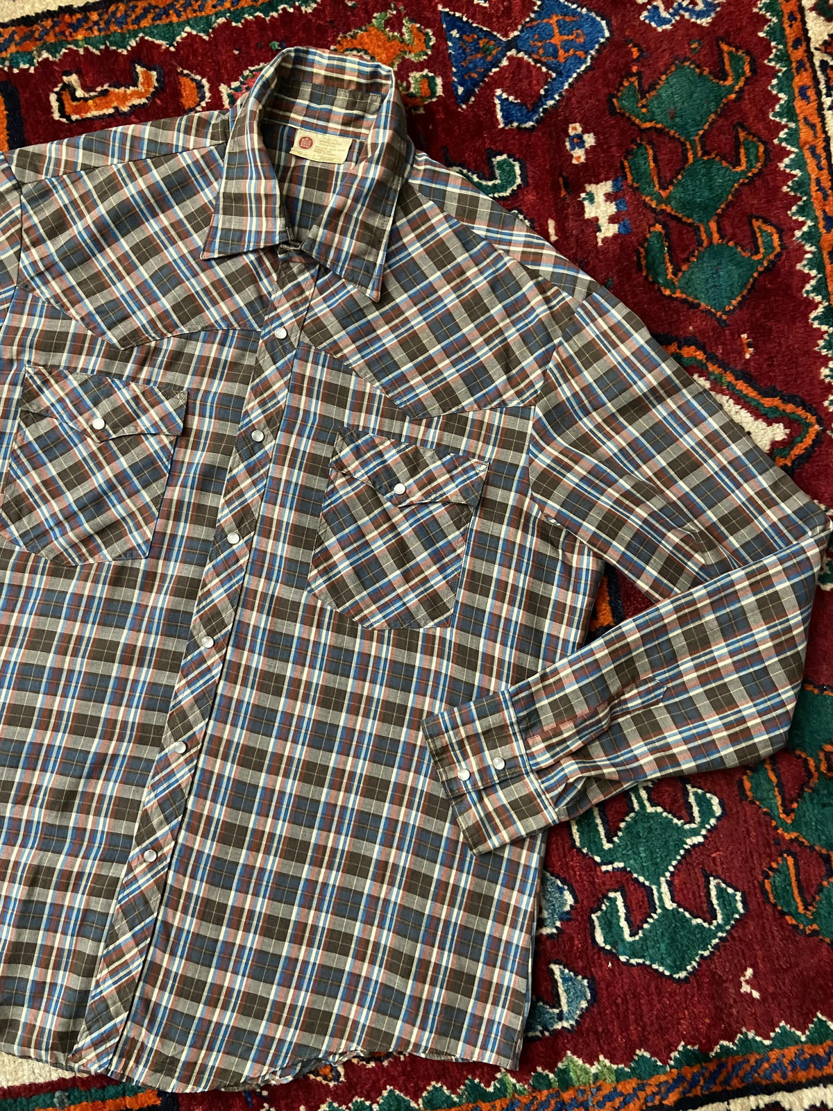 Vintage 1970s Brown Sears King's Road Western Shirt