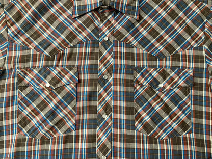 Vintage 1970s Brown Sears King's Road Western Shirt