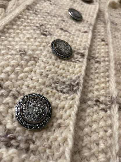 Vintage 1970s Chunky Cable Knit Cardigan
