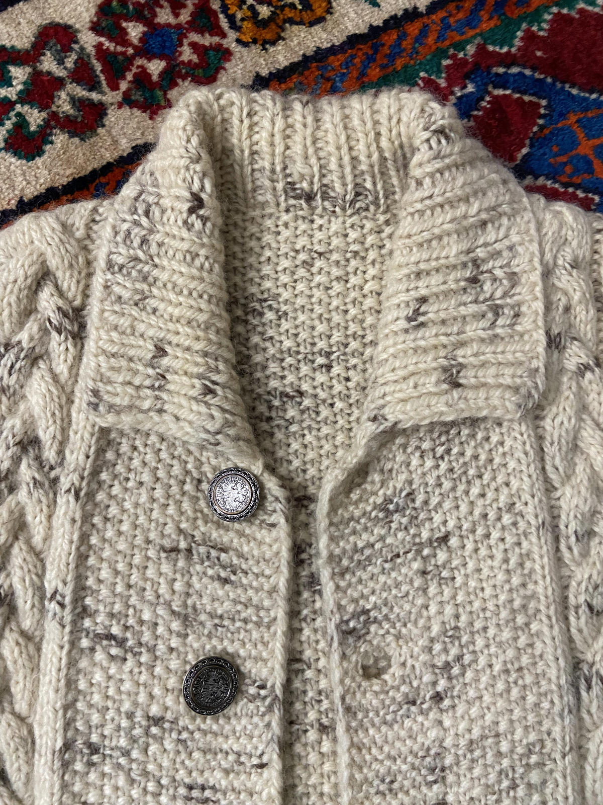 Vintage 1970s Chunky Cable Knit Cardigan