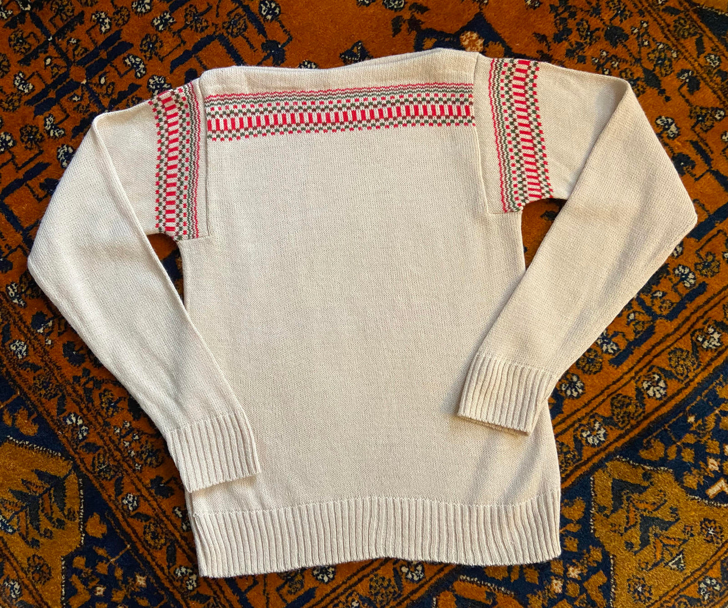 Vintage Italian Beige Folk Jumper