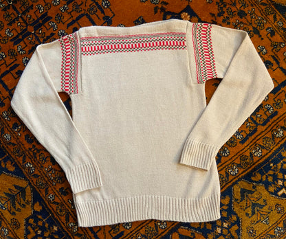 Vintage Italian Beige Folk Jumper