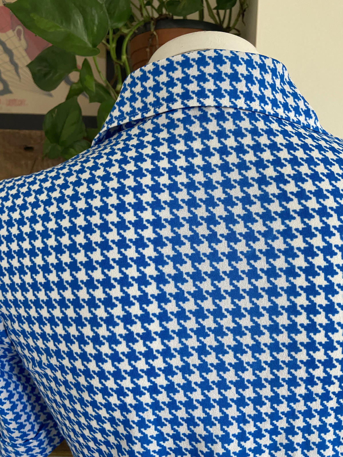 Vintage 1970s Short Sleeved Houndstooth Shirt