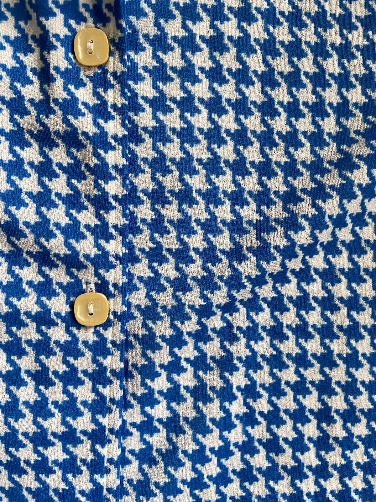 Vintage 1970s Short Sleeved Houndstooth Shirt
