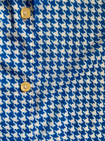 Vintage 1970s Short Sleeved Houndstooth Shirt