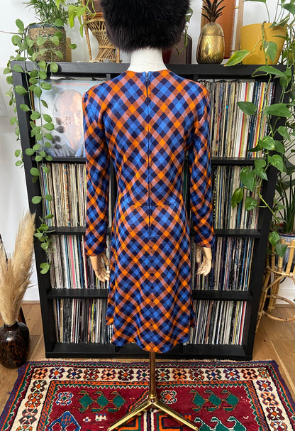 Vintage 1970s French Check Dress