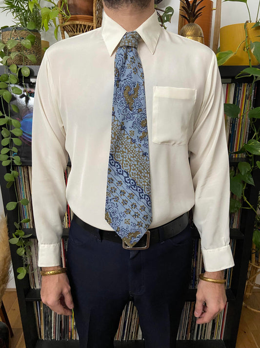 Vintage 1970s Christian Dior Patterned Kipper Tie