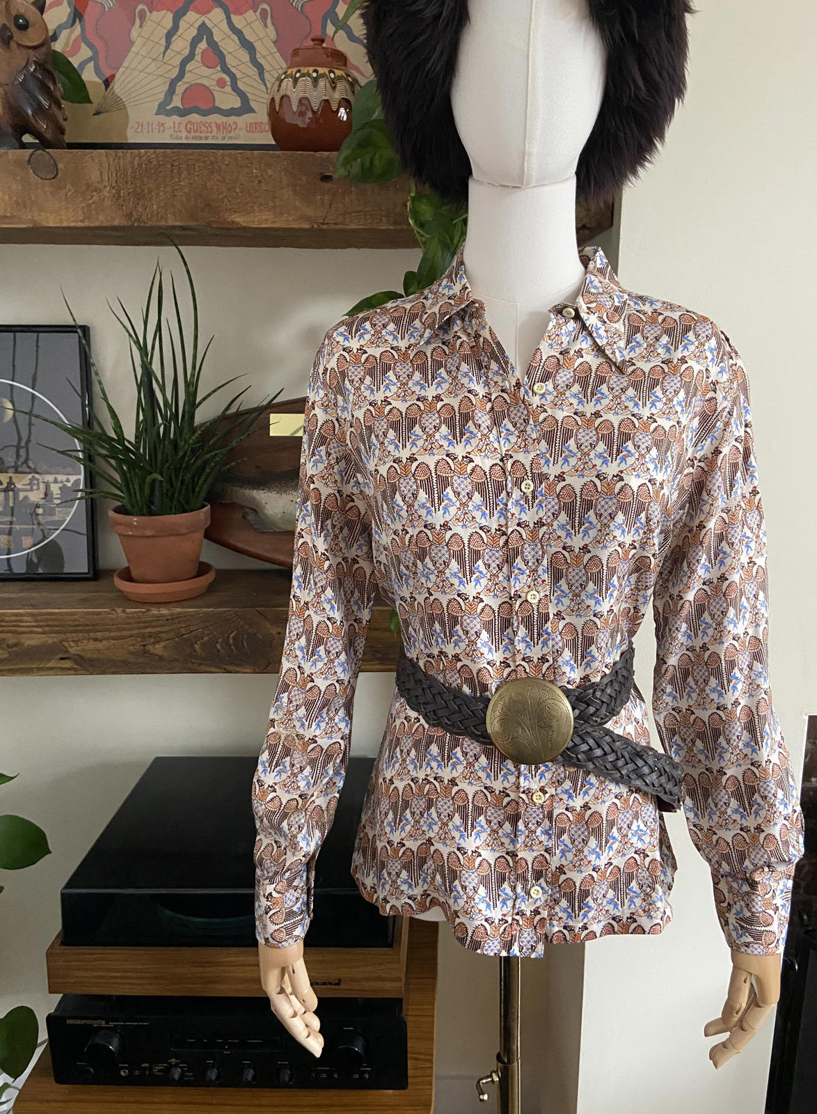 Vintage Brown Braided Boho Belt