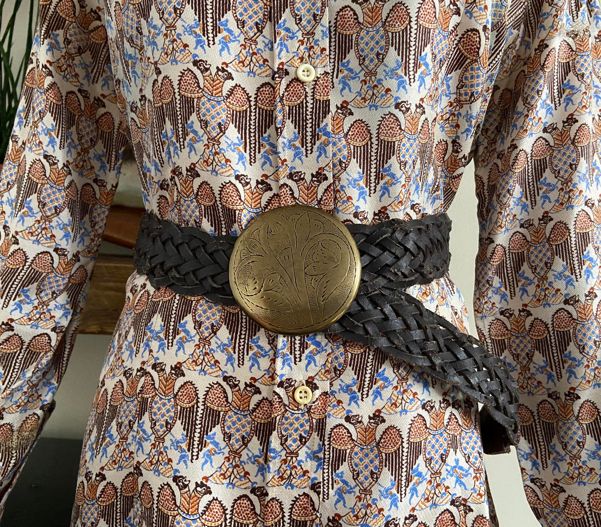 Vintage Brown Braided Boho Belt