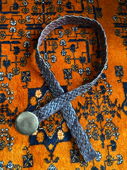 Vintage Brown Braided Boho Belt