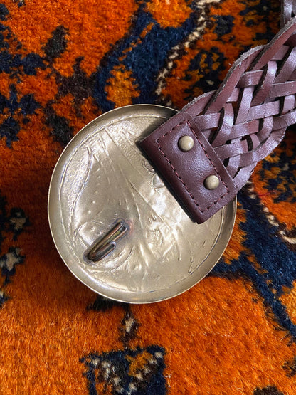 Vintage Brown Braided Boho Belt