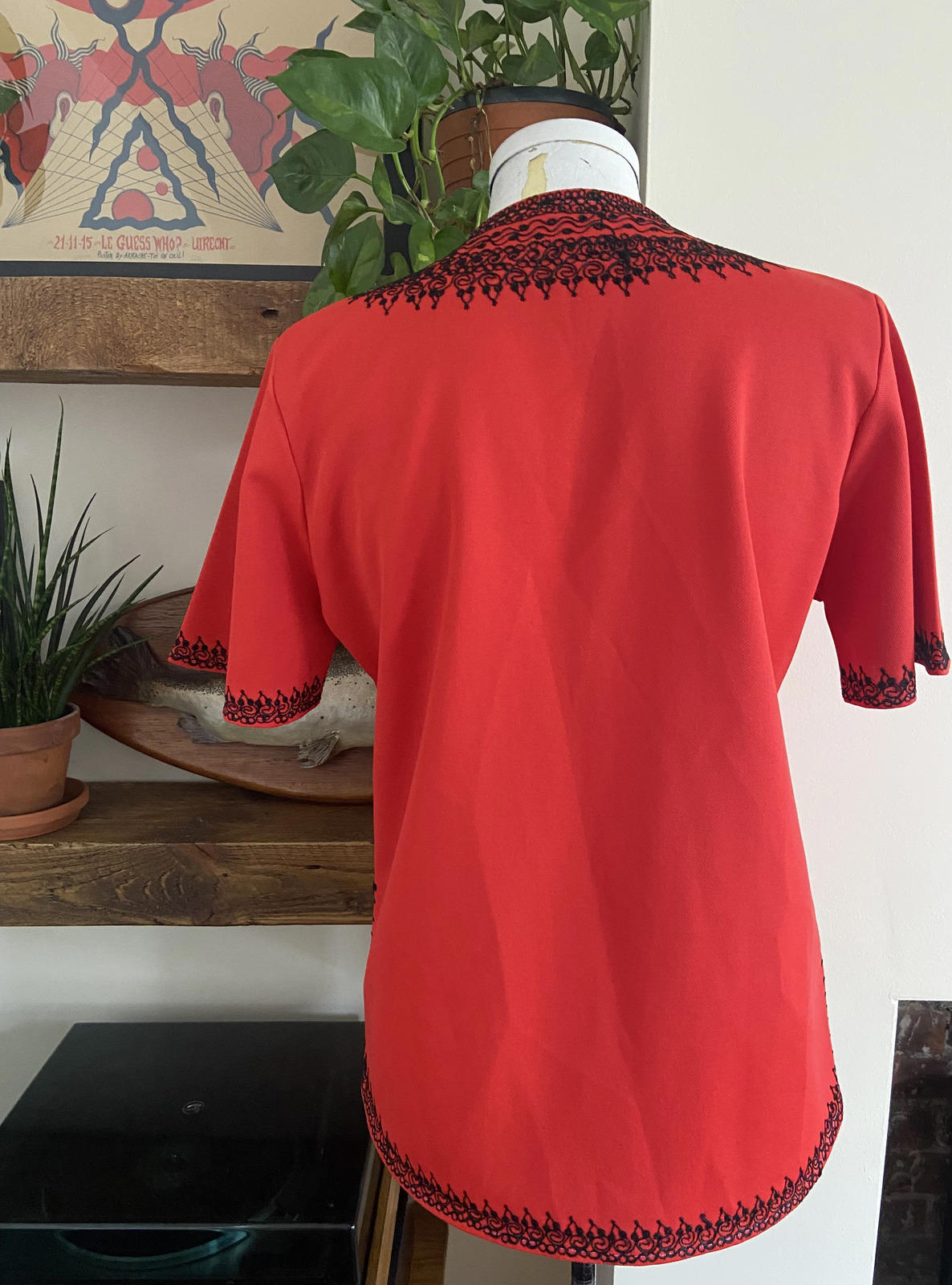 Vintage 1970s Red Moroccan Tunic